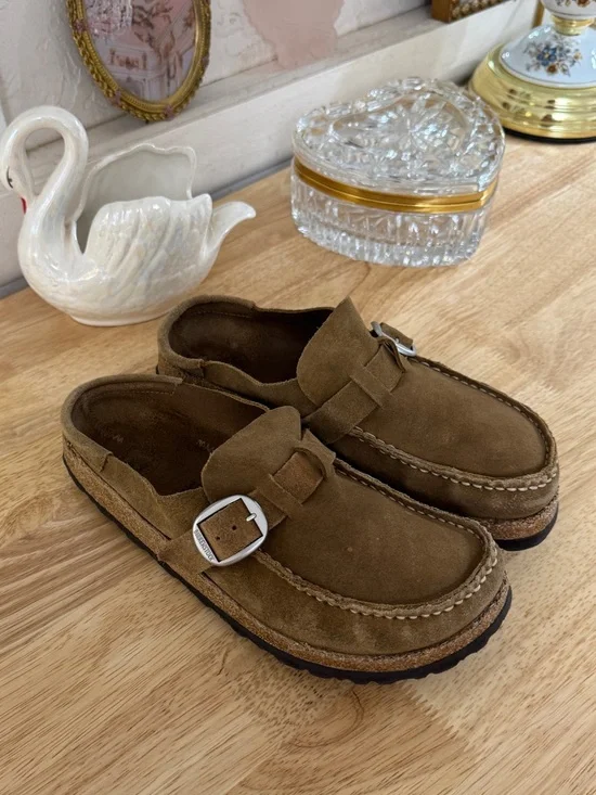 Birkenstock Buckley Women's size 7/EU 38 Suede Leather Slip On Shoes Mules Comfy - Picture 5 of 13